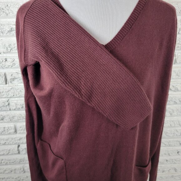 Denim Co Womens Sweater XLP Long Dolman Sleeve Purple Soft Acrylic PUR13E - Picture 5 of 10